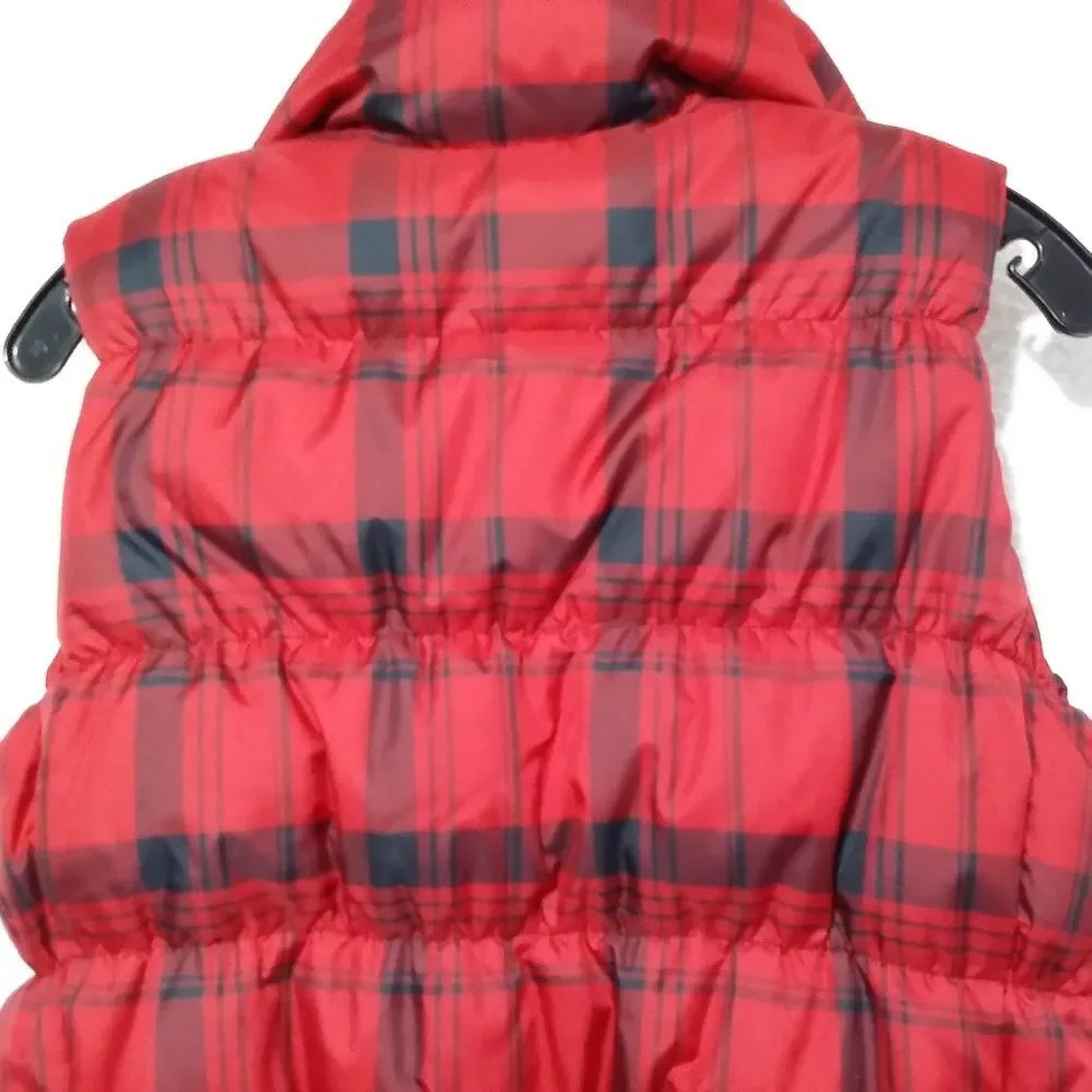 RALPH LAUREN RED Scottish plaid GIRL PUFFER DOWN